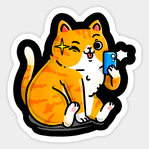 Cat selfie Sticker by fridaemundae